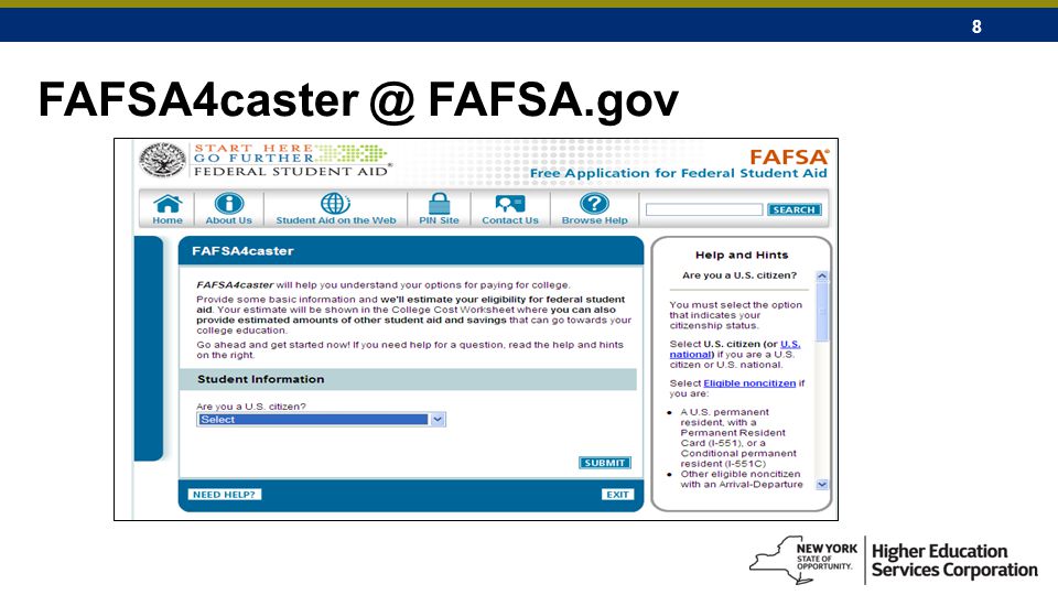 8 FAFSA.gov