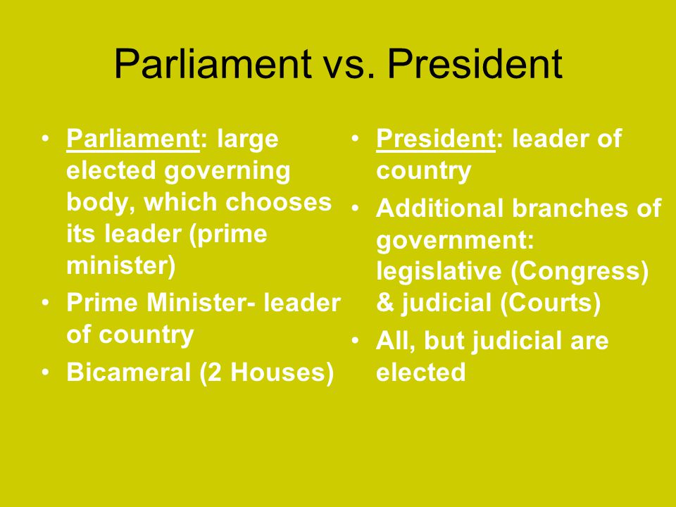 Parliamentary versus Presidential form of government explained