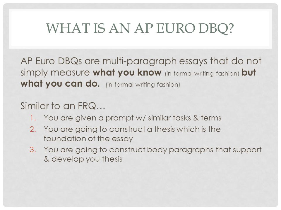 Ap euro dbq thesis examples for middle school