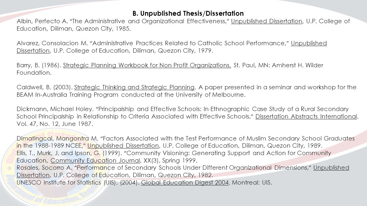 Examples of dissertation questions in education