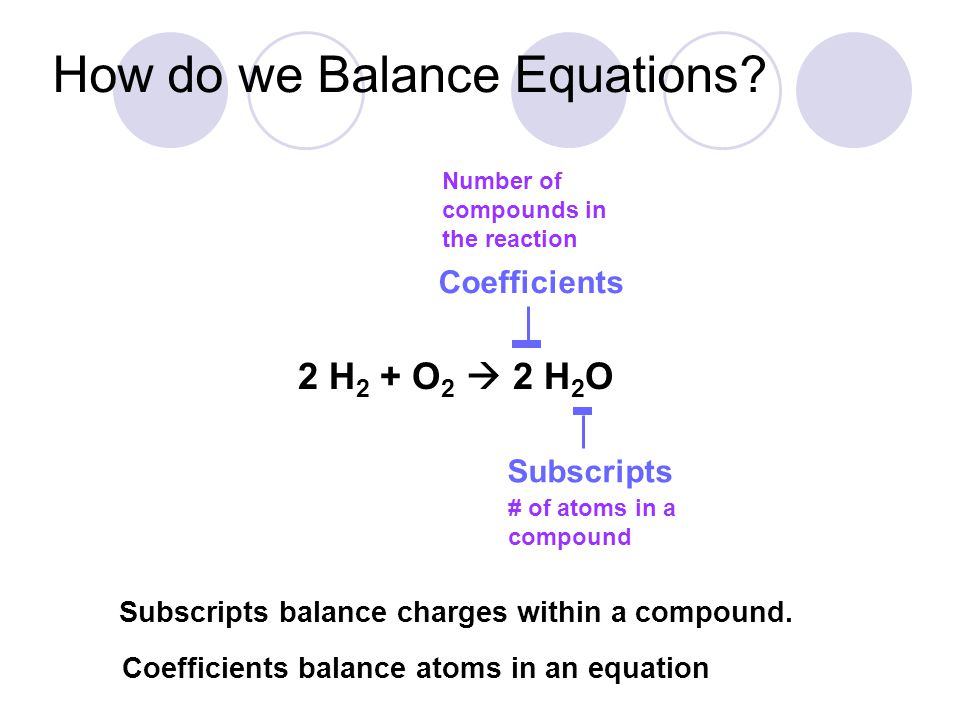 Section 2 7 Balancing Equations Objectives Use The Law Of How Do We Balance Equations