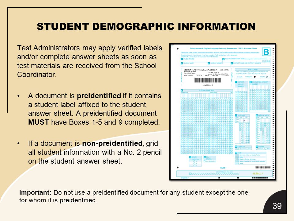 demographic information sheet