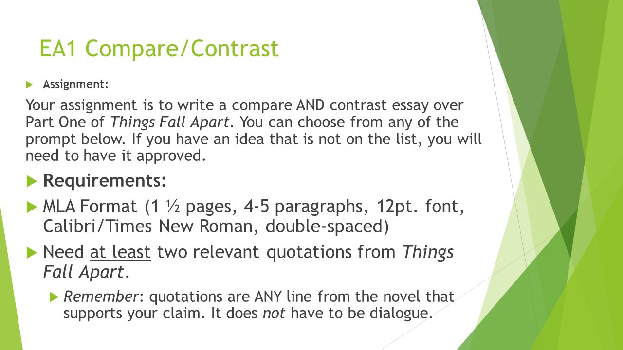 What To Write A Compare And Contrast Essay On