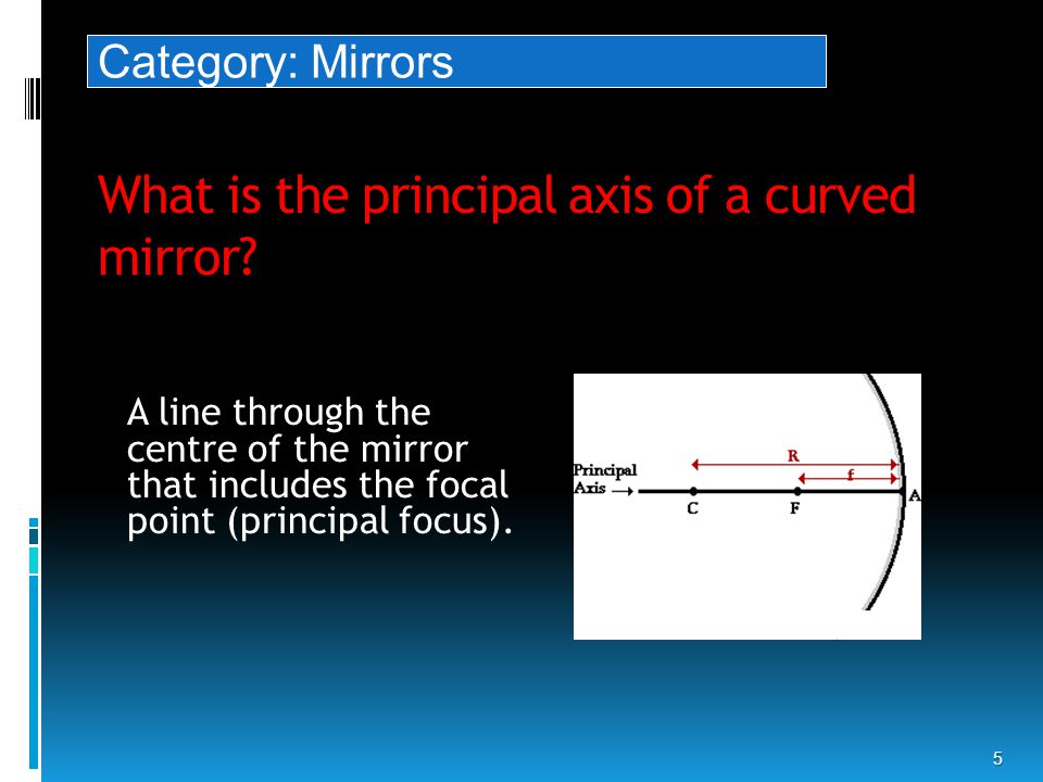 What is the principal axis of a curved mirror.