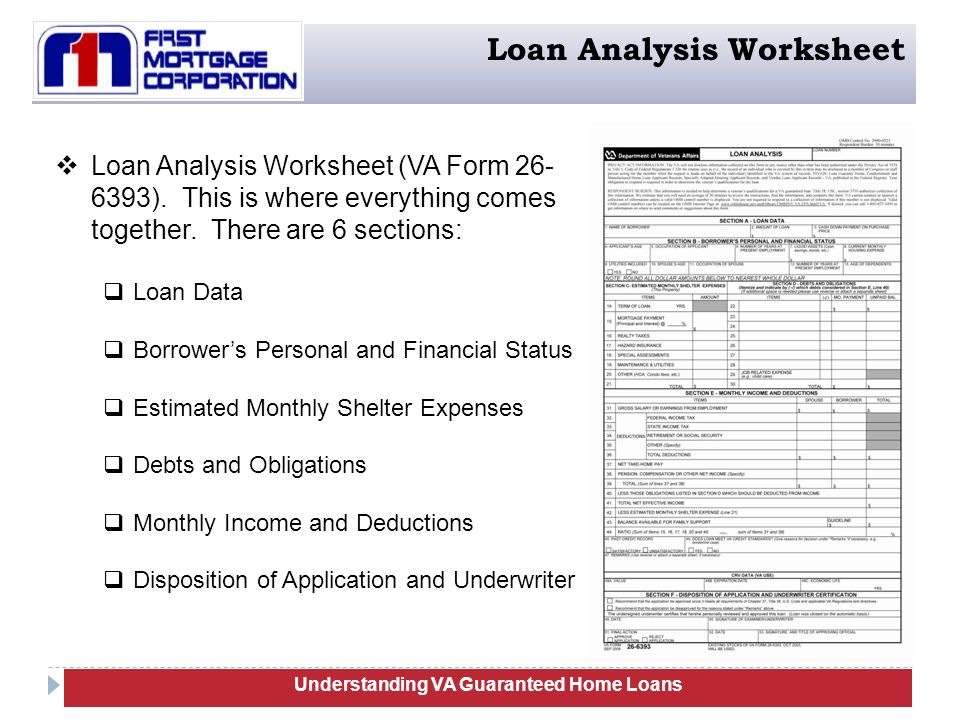 Printables Va Irrrl Worksheet va guaranteed home loans training serve the mortgage lending needs understanding loan analysis worksheet form 26