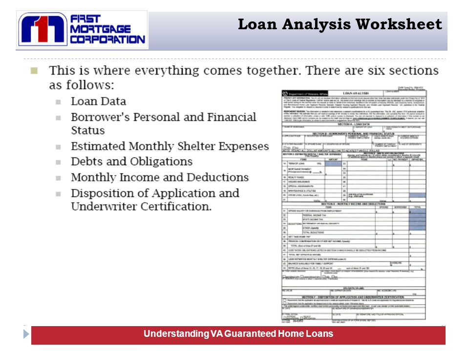 Printables Va Irrrl Worksheet va guaranteed home loans training serve the mortgage lending needs understanding loan analysis worksheet