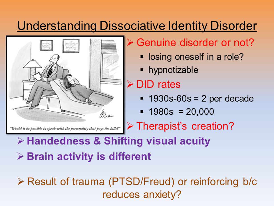 dissociative identity disorder term papers Essays on dissociative identity disorder we have found 500 essays on dissociative identity disorder dissociative identity disorder. dissociative identity disorder term papers Essays on dissociative identity disorder we have found 500 essays on dissociative identity disorder dissociative identity disorder.