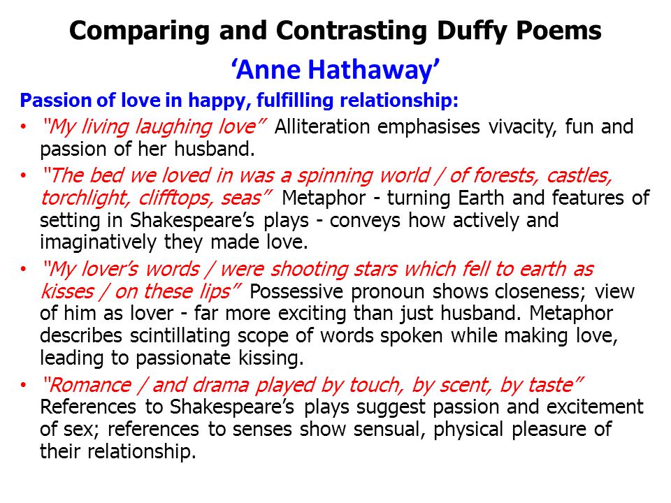 Compare And Contrast Poems Essay