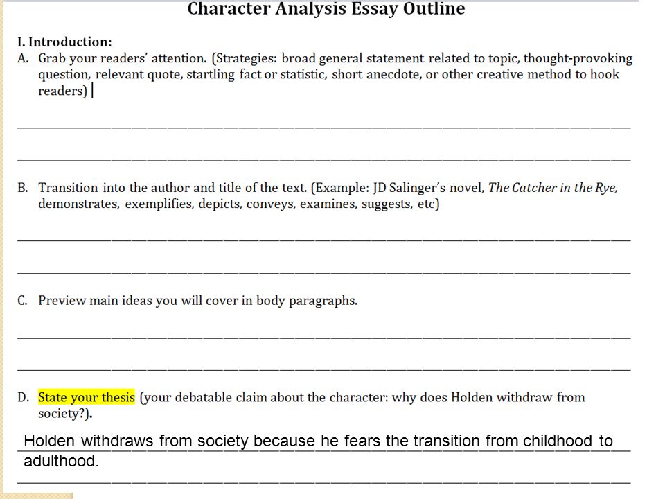 Example Of Character Analysis Essay
