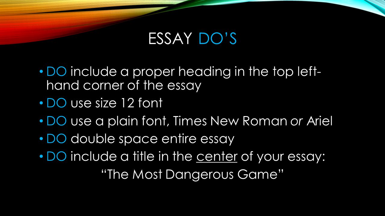 The Most Dangerous Game Essay
