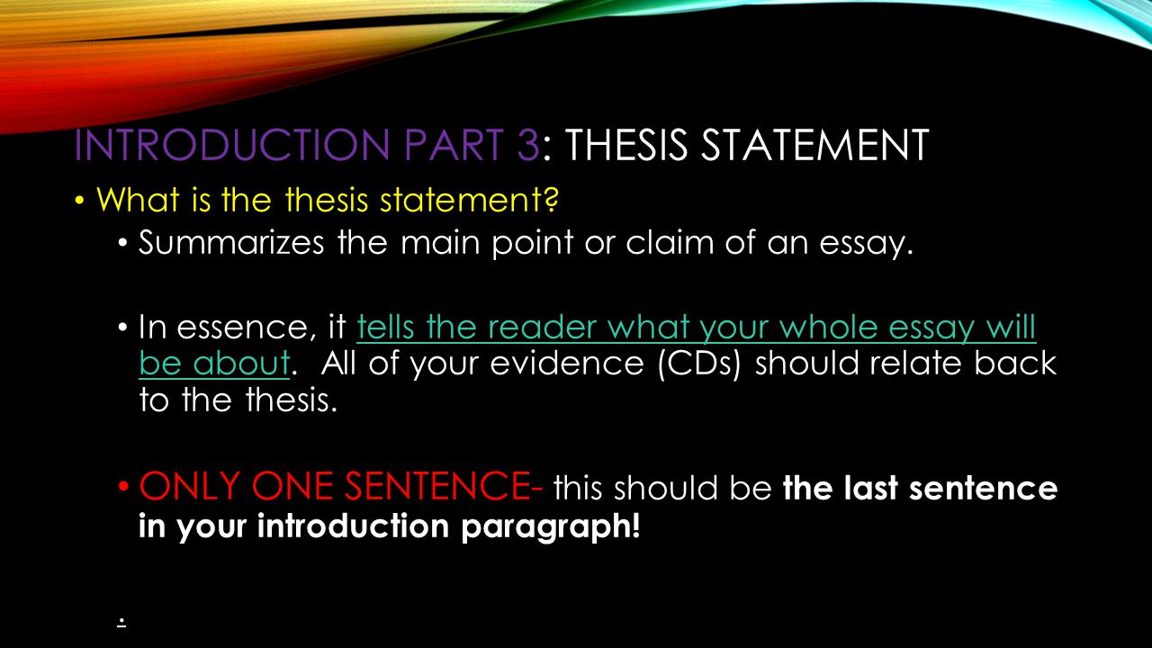 Conflict thesis statement for essay