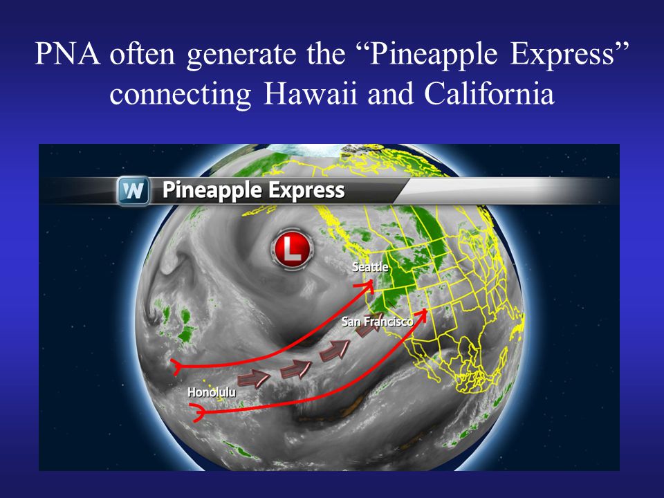 PNA often generate the Pineapple Express connecting Hawaii and California