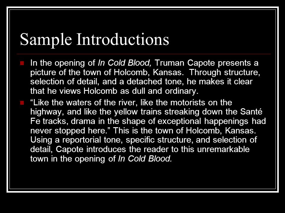 in cold blood analysis essay in cold blood analysis essay