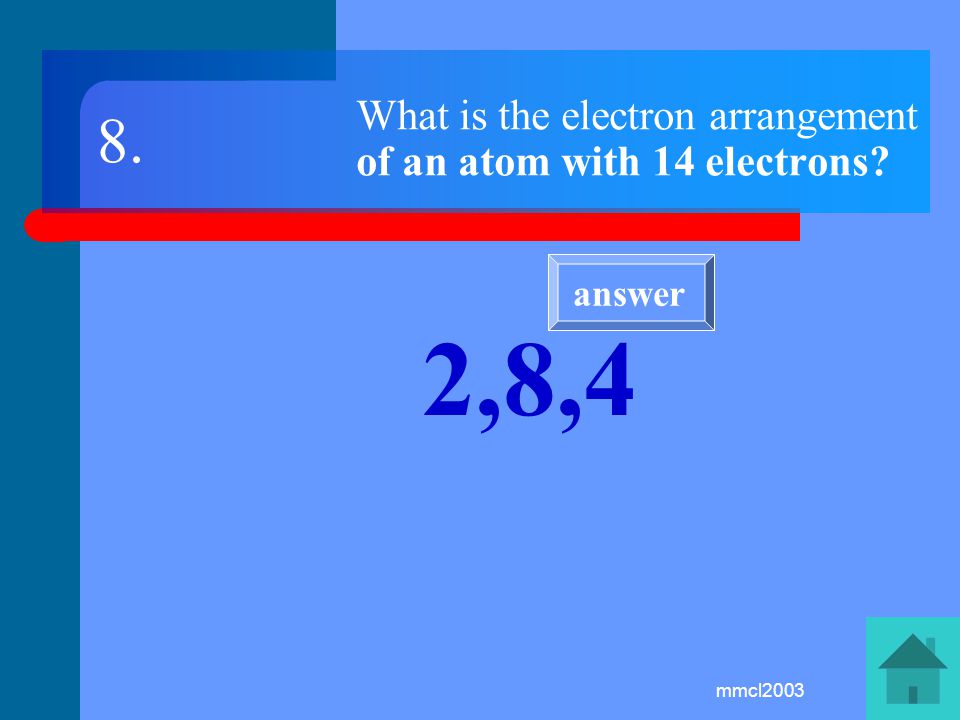 mmcl2003 What charge has the centre of an atom Positive charge 7. answer