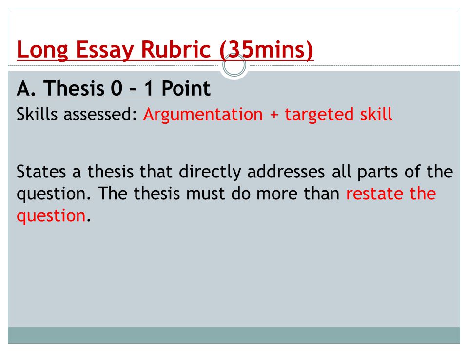 essay question and rubric Short answer grading rubric grading factors: 1 completeness (5 points) ˜ does your response directly answer each part of the assignment question(s. essay question and rubric Short answer grading rubric grading factors: 1 completeness (5 points) ˜ does your response directly answer each part of the assignment question(s.