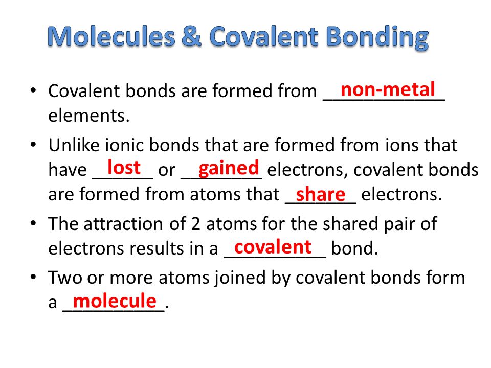 Covalent bonds are formed from ____________ elements.