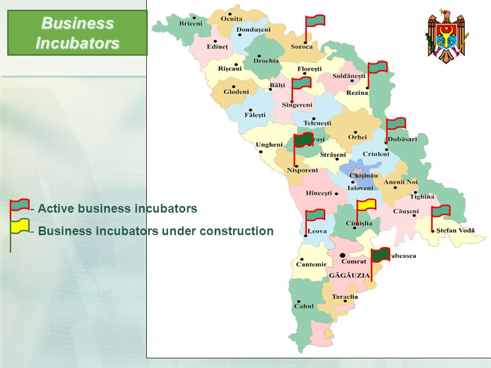 - Active business incubators - Business incubators under construction Business Incubators
