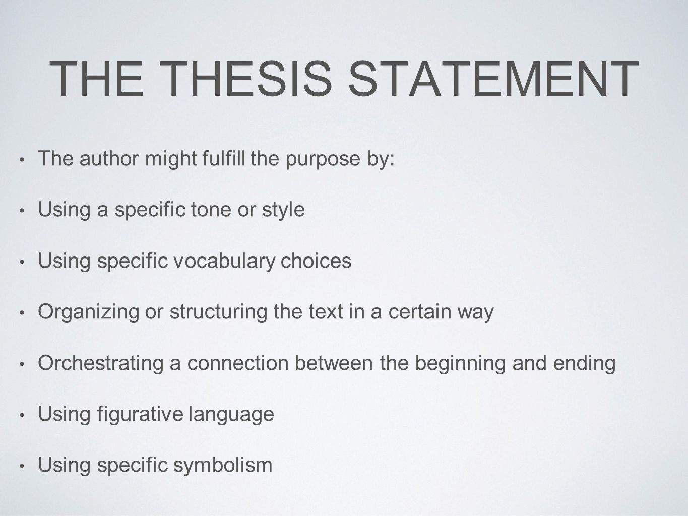 Thesis statement research paper literature