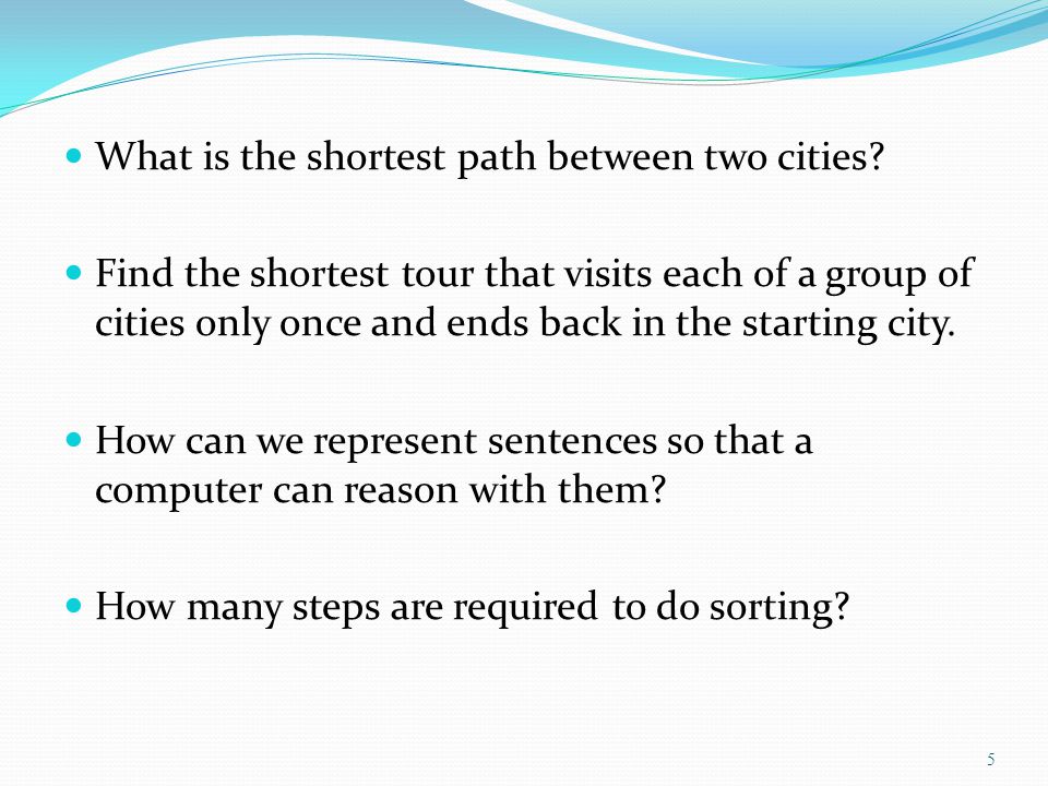 What is the shortest path between two cities.