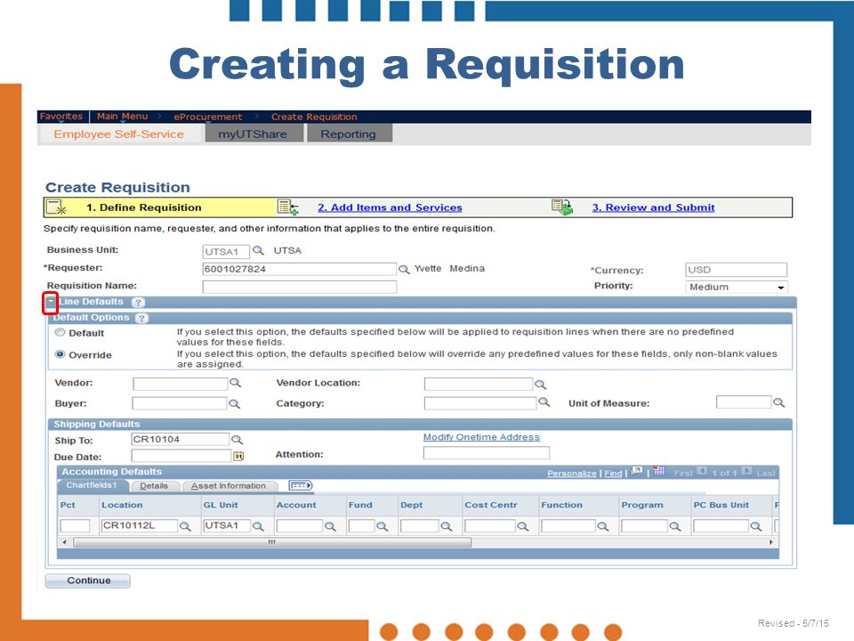 Creating a Requisition Revised - 5/7/15
