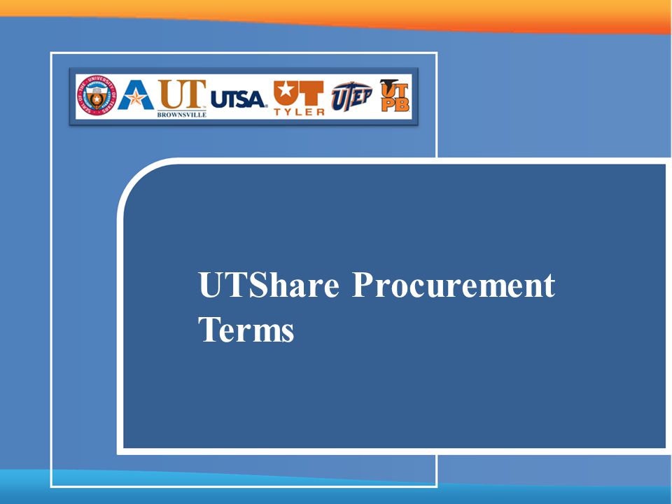 UTShare Procurement Terms