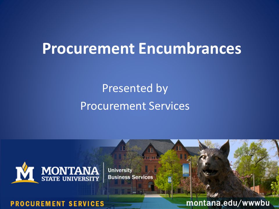 Procurement Encumbrances Presented by Procurement Services