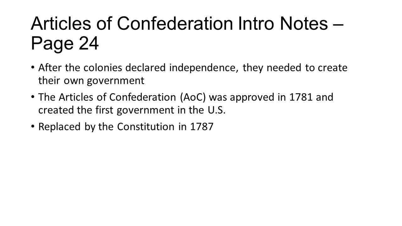 Articles Of Confederation Essay