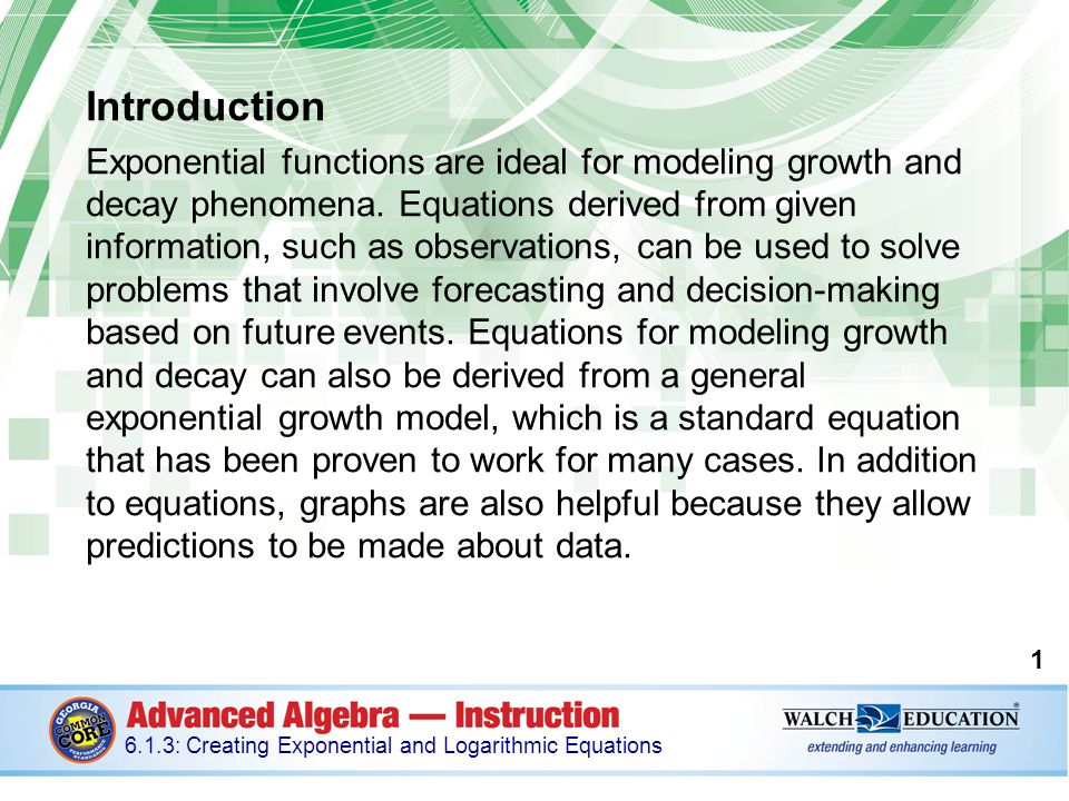 Introduction Exponential Functions Are Ideal For Modeling Growth Introduction Exponential Functions Are Ideal For Modeling Growth And Decay Phenomena
