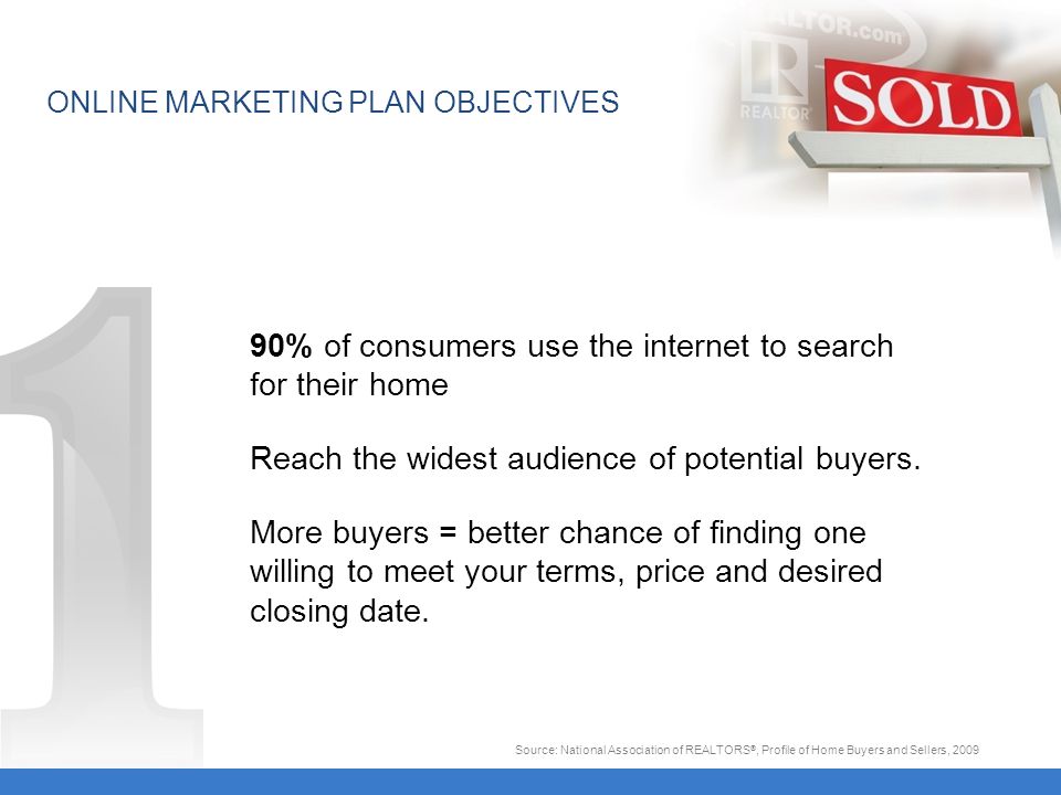 90% of consumers use the internet to search for their home Reach the widest audience of potential buyers.