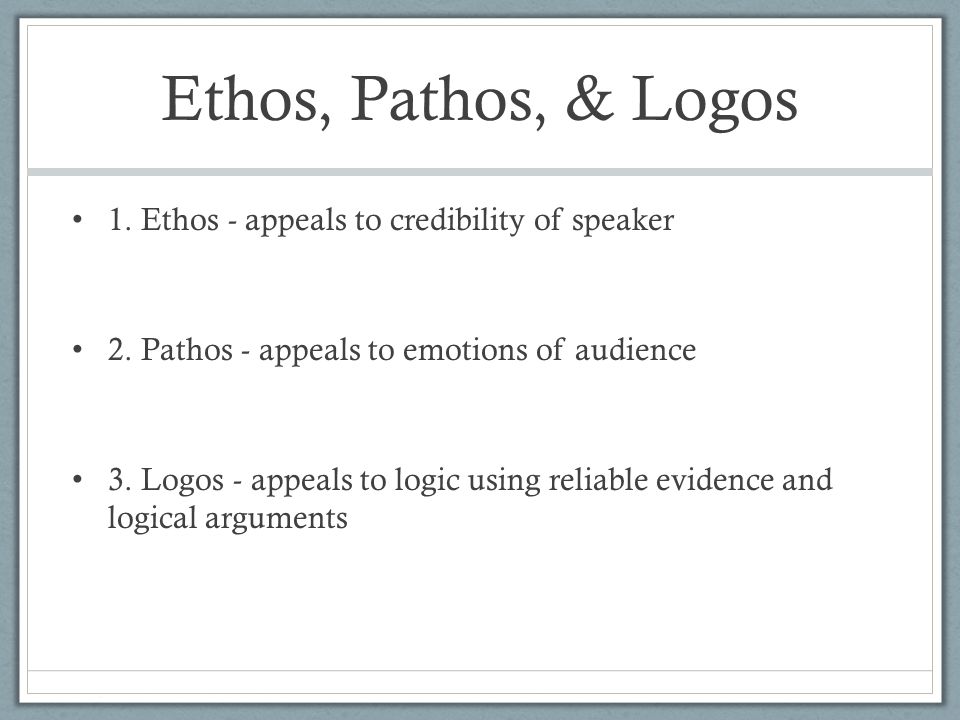 Ethos Pathos Essay
