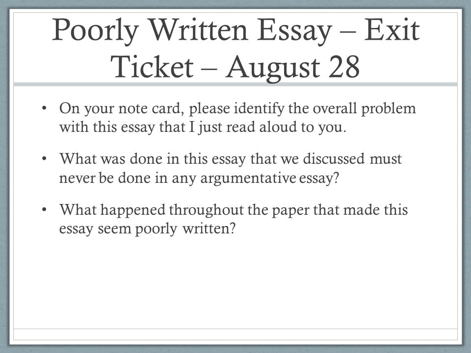 poorly written essay poorly written essay