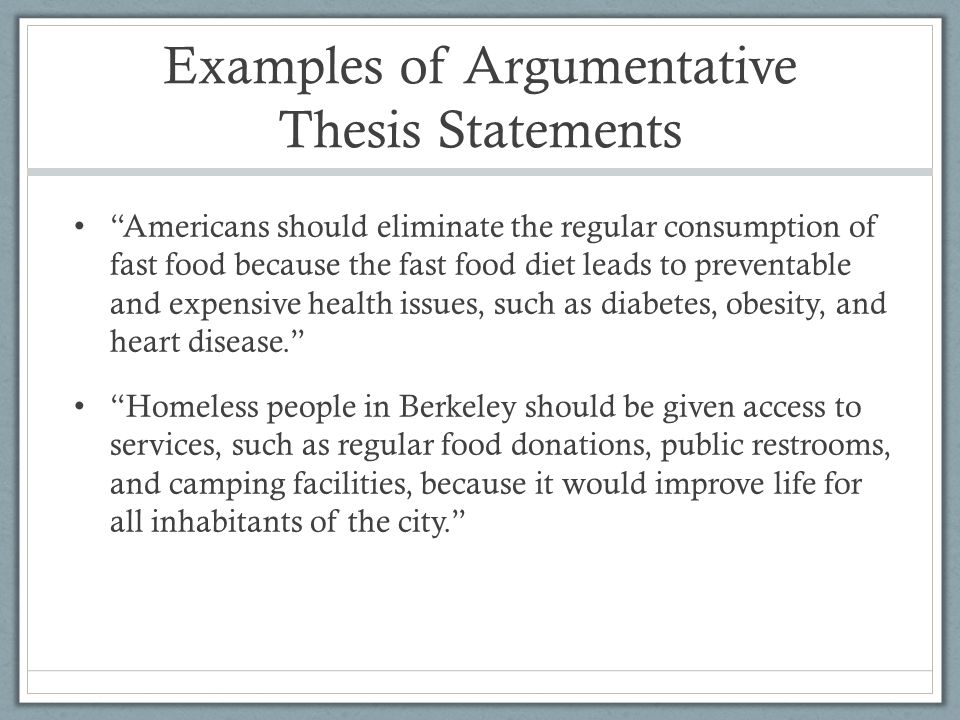 Thesis Statement For An Argumentative Essay