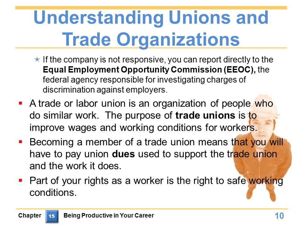 Understanding Unions and Trade Organizations  If the company is not responsive, you can report directly to the Equal Employment Opportunity Commission (EEOC), the federal agency responsible for investigating charges of discrimination against employers.