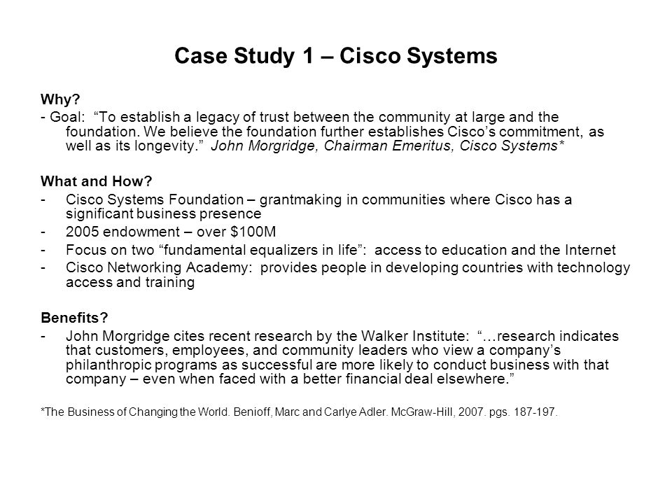 Cisco systems harvard case study