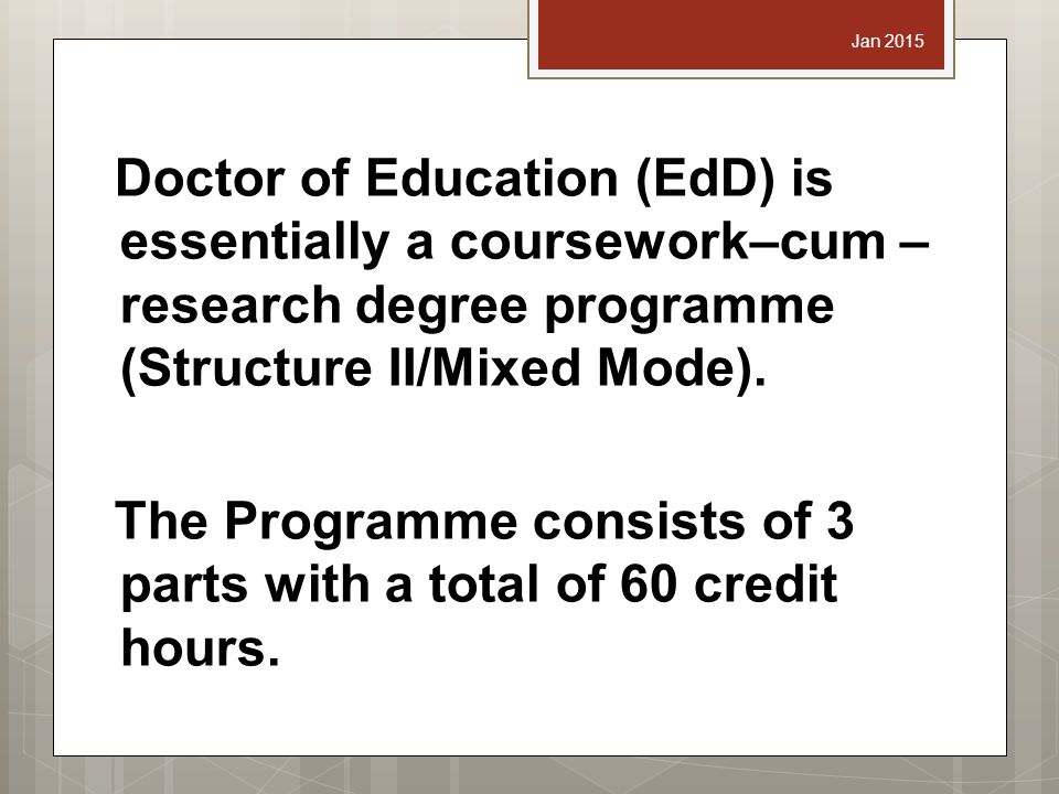 Dissertation Programme