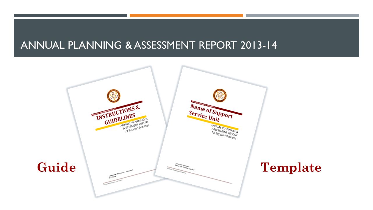 ANNUAL PLANNING & ASSESSMENT REPORT GuideTemplate