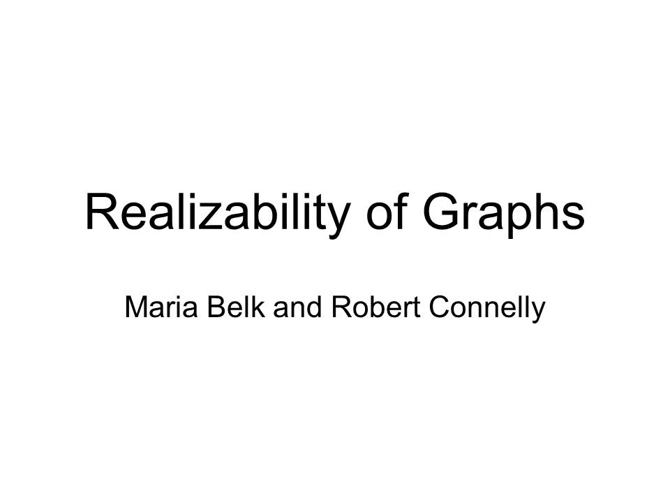 Realizability of Graphs Maria Belk and Robert Connelly