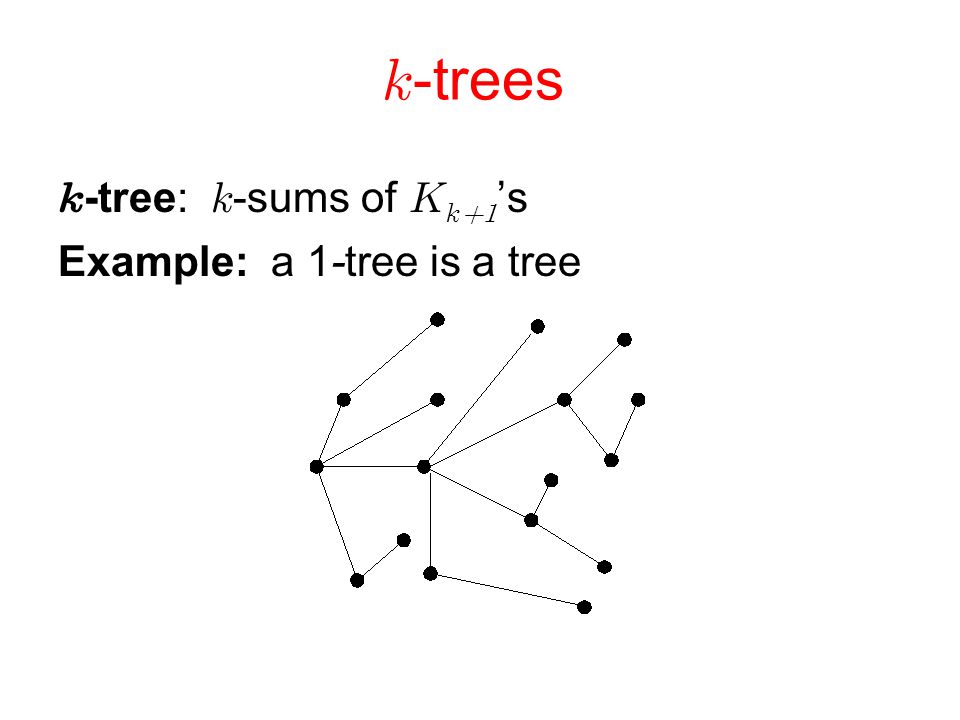  -trees  -tree:  -sums of   ’s Example: a 1-tree is a tree