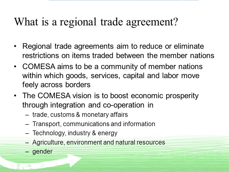 What is a regional trade agreement.