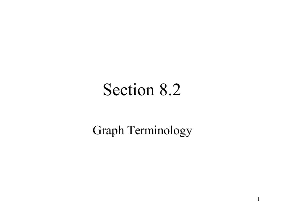 1 Section 8.2 Graph Terminology