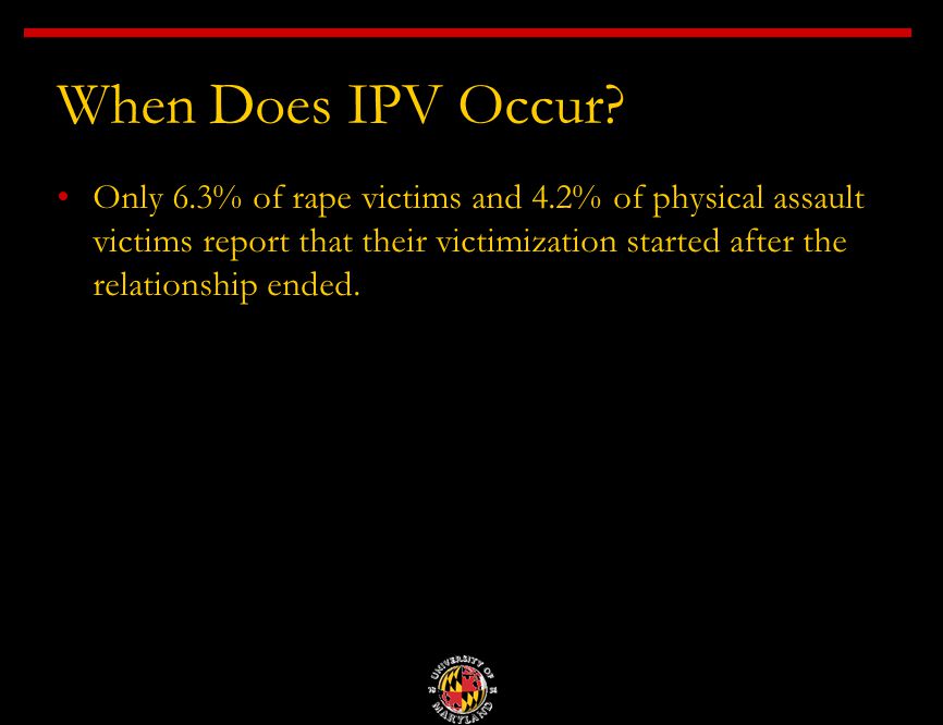 When Does IPV Occur.