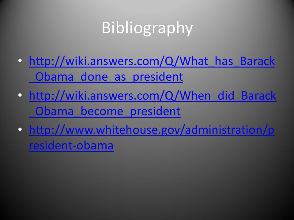 Bibliography   _Obama_done_as_president   _Obama_done_as_president   _Obama_become_president   _Obama_become_president   resident-obama   resident-obama