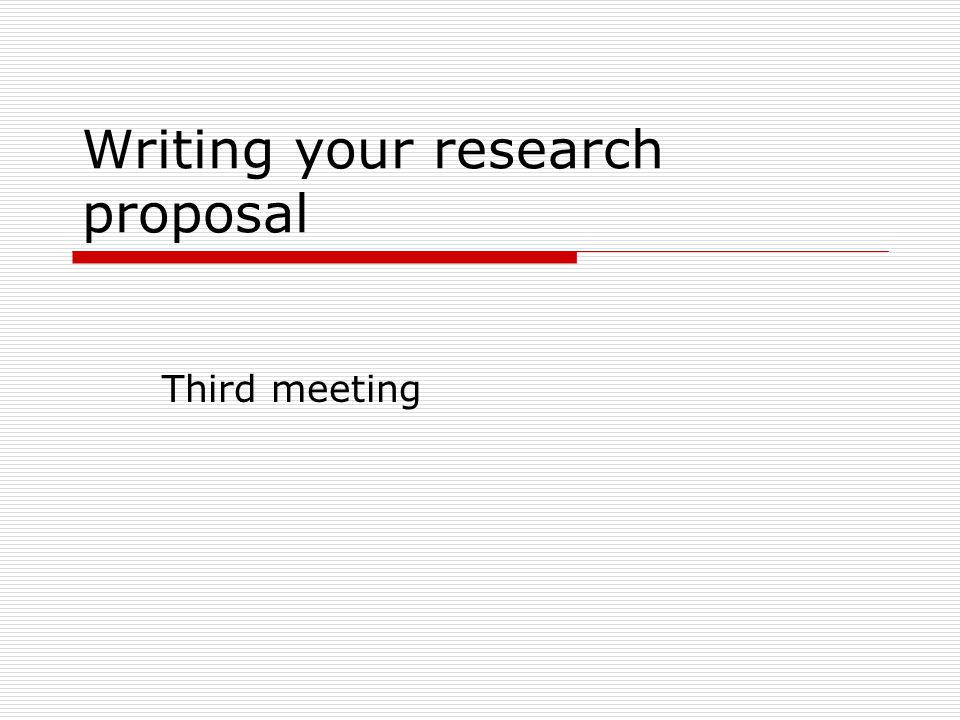 Research Proposal Writting