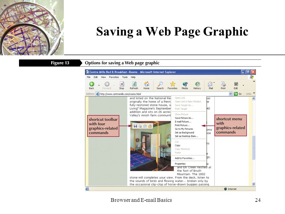 XP Browser and  Basics24 Saving a Web Page Graphic