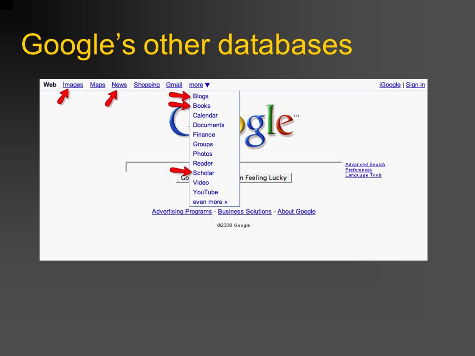 Google’s other databases
