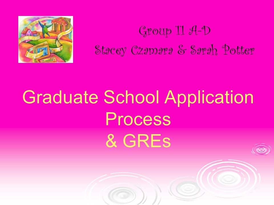 Graduate School Application Process & GREs Group 11 A-D Stacey Czamara & Sarah Potter