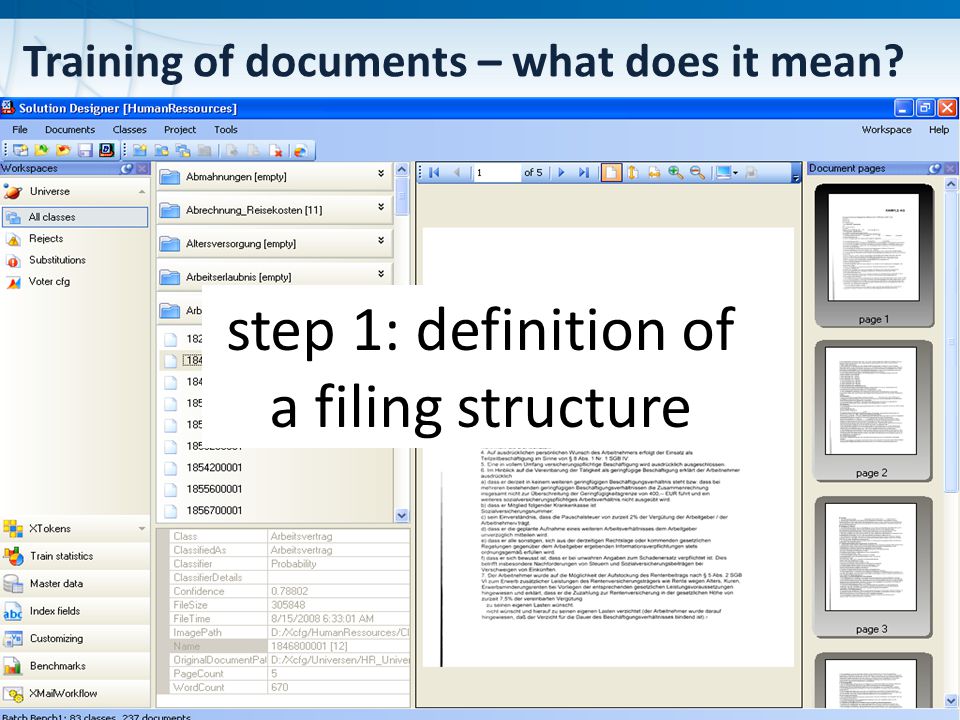 Training of documents – what does it mean step 1: definition of a filing structure