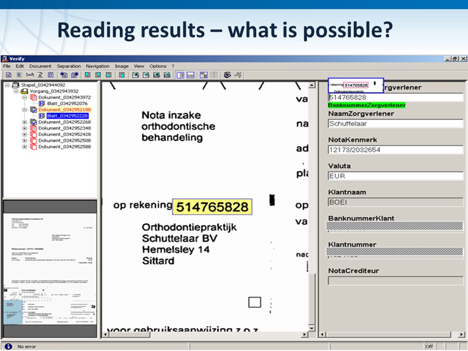 Reading results – what is possible