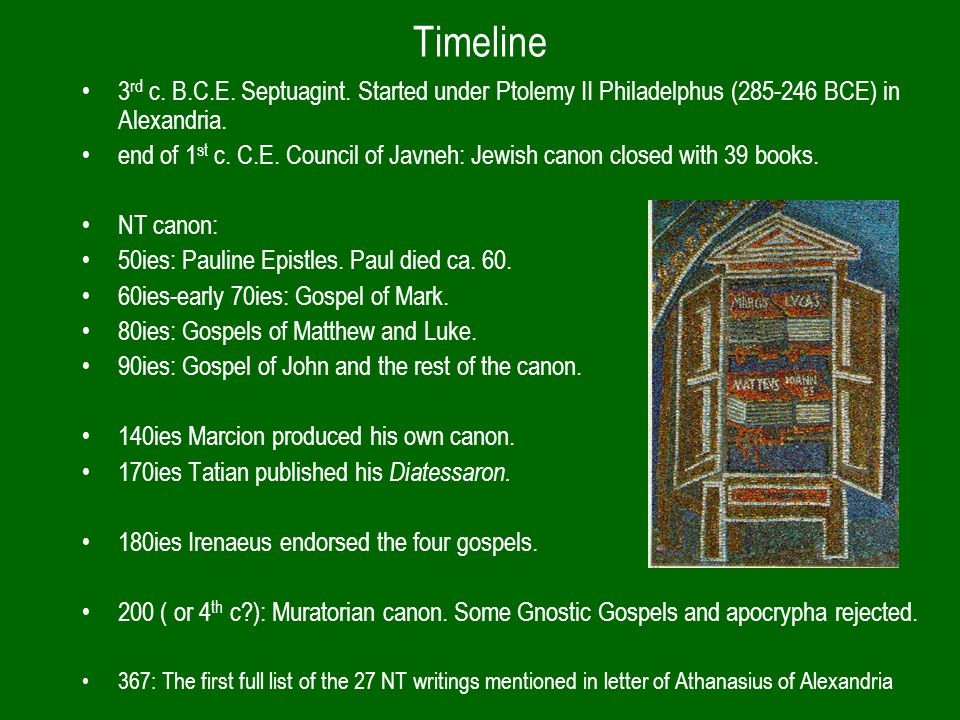 an overview of the formation of the biblical canon Because the church has always believed that the documents found in the bible are inspired writings and the most important source documents for the life, death, and resurrection of jesus christ (and christian doctrine), this is not only a good question, but a critical one this article will focus on the documents in the new testament canon. an overview of the formation of the biblical canon Because the church has always believed that the documents found in the bible are inspired writings and the most important source documents for the life, death, and resurrection of jesus christ (and christian doctrine), this is not only a good question, but a critical one this article will focus on the documents in the new testament canon.