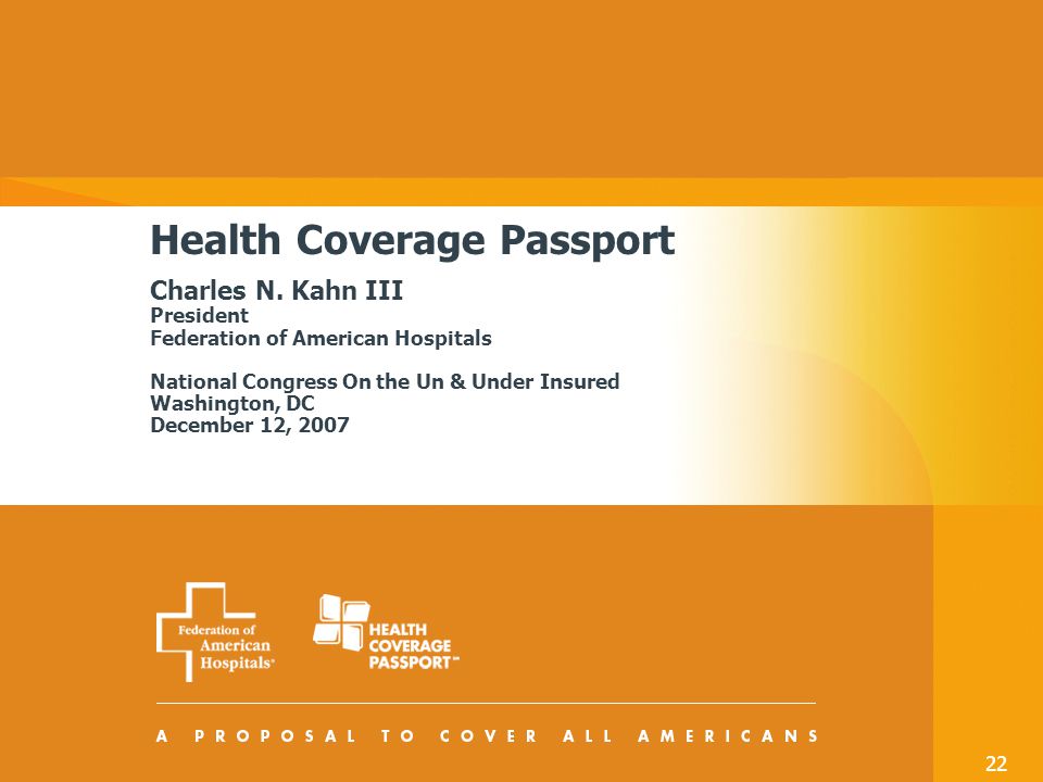 22 Health Coverage Passport Charles N.